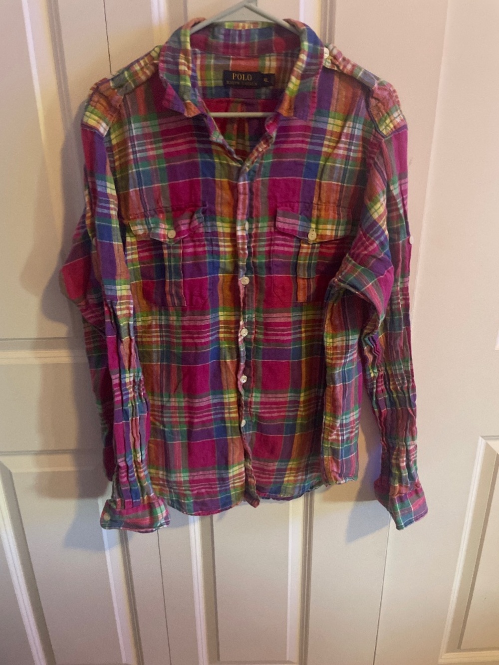 Polo Ralph Lauren 100% linen multicolored button down